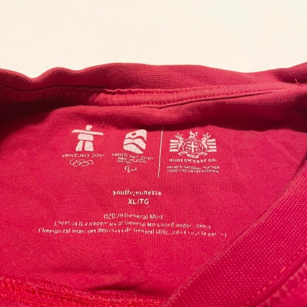 Canada Olympics Games 2010 Youth Shirt Size XL Vancouver Red Cheerios Maple Leaf - Picture 3 of 15
